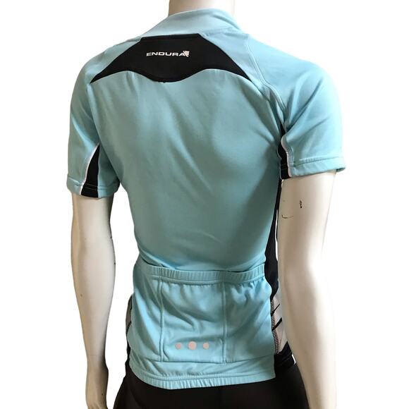 Endura Bike Cycling Short Sleeve Blue 1/4 Zip Shirt with Pockets Women's Size XS - Picture 3 of 7